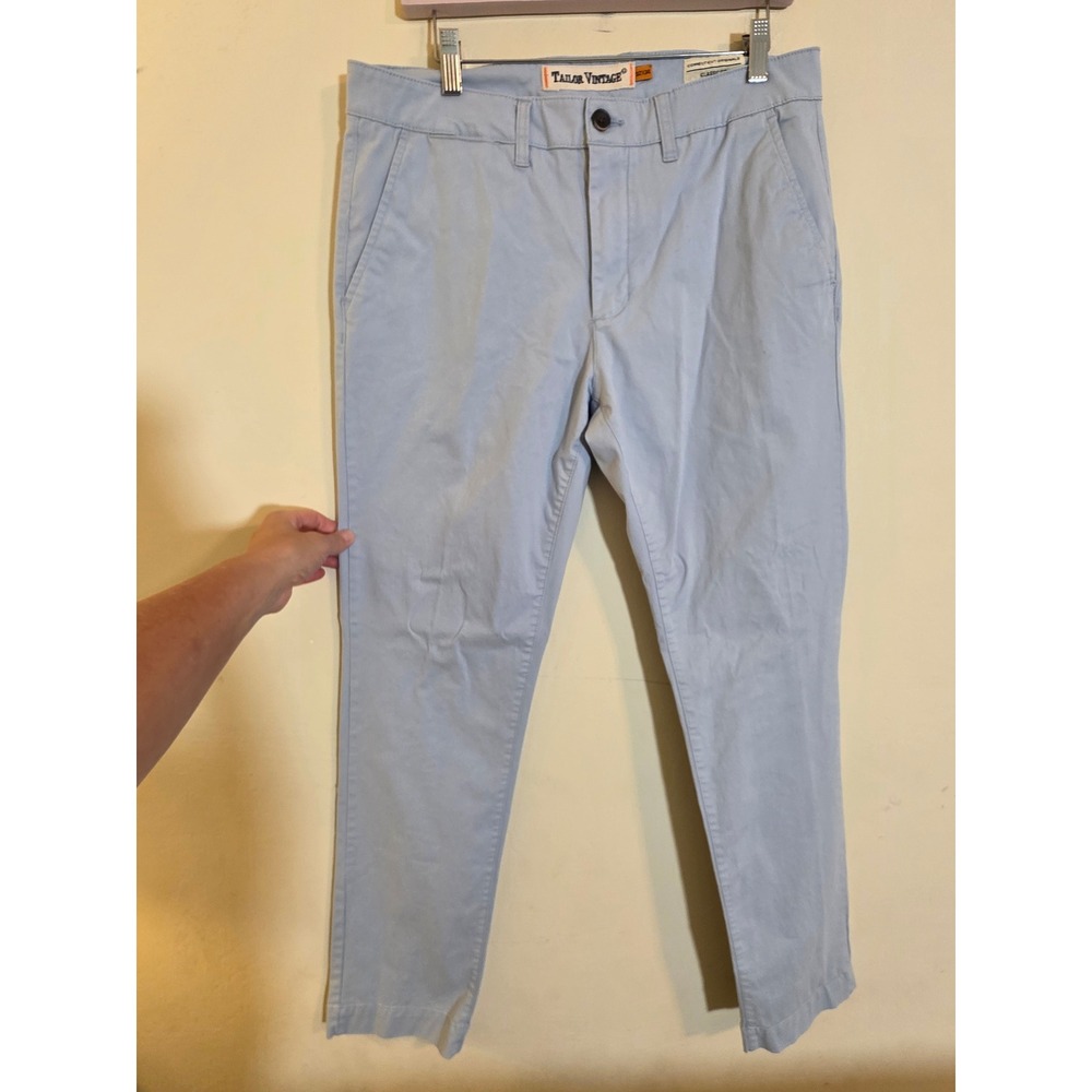 Tailor Vintage Connecticut Originals Classic Fit Chinos Light Blue 32x34 Mens